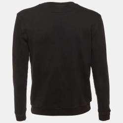 Pre Owned Givenchy Black Rotweiler Printed Cotton Knit Sweatshirt XS