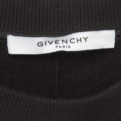 Pre Owned Givenchy Black Swan Pattern Cotton Knit Crew Neck Sweatshirt L