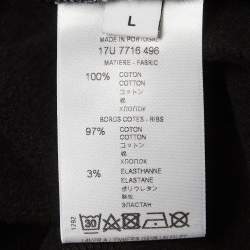 Pre Owned Givenchy Black Swan Pattern Cotton Knit Crew Neck Sweatshirt L