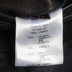 Pre Owned Givenchy Black Leather Zip Up Biker Jacket XL
