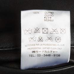 Pre Owned Givenchy Black Leather Zip Up Biker Jacket XL