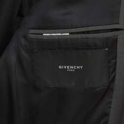 Pre Owned Givenchy Grey Wool Single Breasted Blazer and Pant Suit 4XL