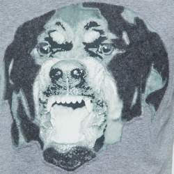 Pre Owned Givenchy Grey Rottweiler Print Cotton Cuban Fit Crew Neck T-Shirt M