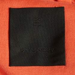 Pre Owned Givenchy Orange Logo Graphic Jersey Slim Fit T-Shirt L