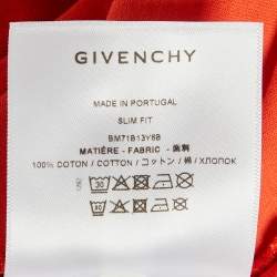 Pre Owned Givenchy Orange Logo Graphic Jersey Slim Fit T-Shirt L
