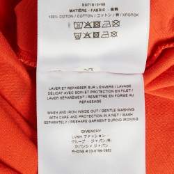 Pre Owned Givenchy Orange Logo Graphic Jersey Slim Fit T-Shirt L
