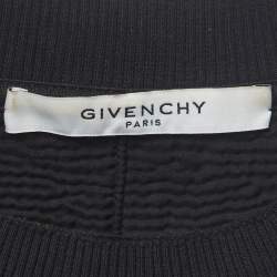 Pre Owned Givenchy Black Logo Graphic Cotton Knit Distressed Sweatshirt L