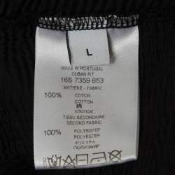 Pre Owned Givenchy Black Logo Graphic Cotton Knit Distressed Sweatshirt L