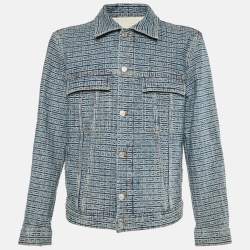 مملوكة مسبقًا Givenchy Blue 4G Monogram Denim Trucker Jacket L