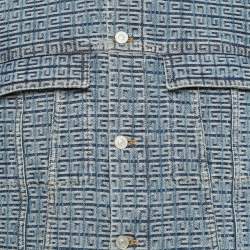 Pre Owned Givenchy Blue 4G Monogram Denim Trucker Jacket L