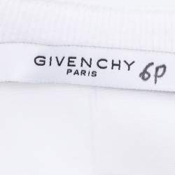 Pre Owned Givenchy White Jersey Distressed Logo Sweater XL