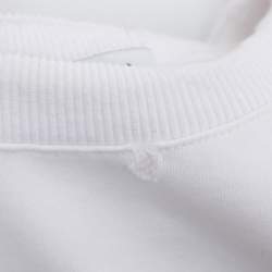 Pre Owned Givenchy White Jersey Distressed Logo Sweater XL
