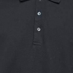 مملوكة مسبقًا Givenchy Black Logo Tape Pique Knit Polo T-Shirt XL