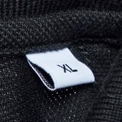 مملوكة مسبقًا Givenchy Black Logo Tape Pique Knit Polo T-Shirt XL