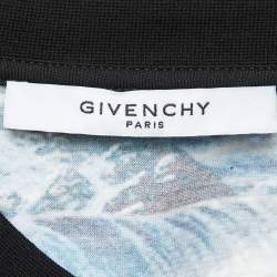 Pre Owned Givenchy Blue Ocean Wave Print Jersey Crew Neck T-Shirt S