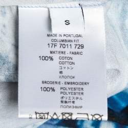 Pre Owned Givenchy Blue Ocean Wave Print Jersey Crew Neck T-Shirt S