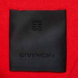 Pre Owned Givenchy Red Logo Print Trompe L'oeil Crewneck Sweatshirt L
