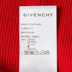 Pre Owned Givenchy Red Logo Print Trompe L'oeil Crewneck Sweatshirt L