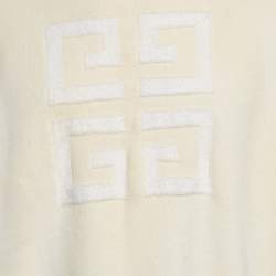 Pre Owned Givenchy Cream 4G Pattern Wool Blend Knitted Sweater L