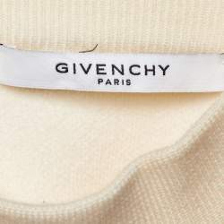 Pre Owned Givenchy Cream 4G Pattern Wool Blend Knitted Sweater L