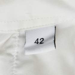 Pre Owned Givenchy White Logo Print Cotton Distressed Cuban Fit Shirt XL