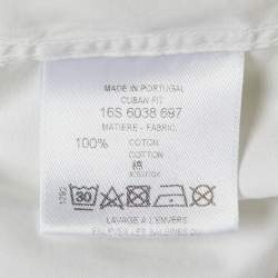 Pre Owned Givenchy White Logo Print Cotton Distressed Cuban Fit Shirt XL