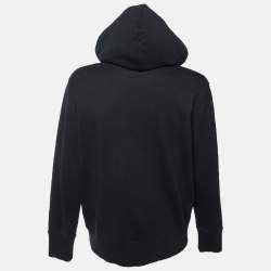 Pre Owned Givenchy Black Cotton Jersey Padlock Detail Zip Up Hoodie L