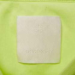 Pre Owned Givenchy Bright Green Logo Print Cotton Crewneck T-Shirt XXL