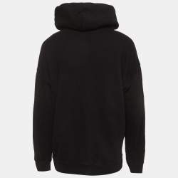 مملوكة مسبقًا Givenchy Black Logo Embroidered Distressed Cotton Knit Hoodie XL