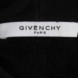 مملوكة مسبقًا Givenchy Black Logo Embroidered Distressed Cotton Knit Hoodie XL
