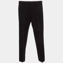 Pre Owned Givenchy Black Cotton Straight Leg Tailored Trousers S