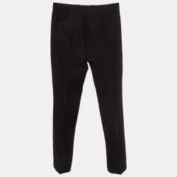 Pre Owned Givenchy Black Cotton Straight Leg Tailored Trousers S
