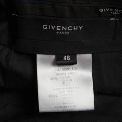 Pre Owned Givenchy Black Cotton Straight Leg Tailored Trousers S