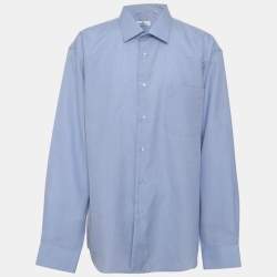 Pre Owned Givenchy Monsieur Blue Cotton Long Sleeve Shirt XXXL