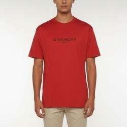 Pre Owned Givenchy Red Printed Jersey Crewneck T-Shirt L 