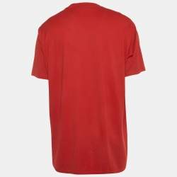 Pre Owned Givenchy Red Printed Jersey Crewneck T-Shirt L 