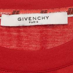 Pre Owned Givenchy Red Printed Jersey Crewneck T-Shirt L 