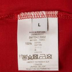 Pre Owned Givenchy Red Printed Jersey Crewneck T-Shirt L 