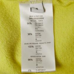 مملوكة مسبقًا Givenchy Neon Yellow Printed Cotton Knit Oversized Hoodie S 