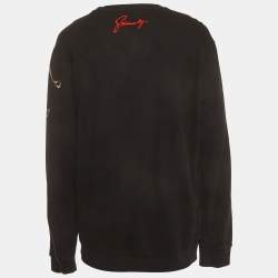 Pre Owned Givenchy Black Printed Jersey Crewneck Sweatshirt XXL 