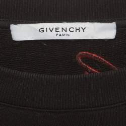 Pre Owned Givenchy Black Printed Jersey Crewneck Sweatshirt XXL 