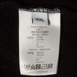 Pre Owned Givenchy Black Printed Jersey Crewneck Sweatshirt XXL 