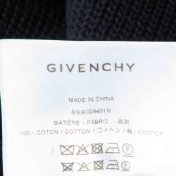 Pre Owned Givenchy Black 4G Logo Cotton Knit Pullover M