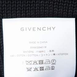 Pre Owned Givenchy Black 4G Logo Cotton Knit Pullover M