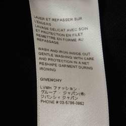 Pre Owned Givenchy Black Logo Stripe Piqué Knit Quarter Zip Polo T-Shirt XL