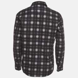 Pre Owned Givenchy Black Check Print Cotton Long Sleeve Shirt L