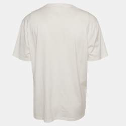 مملوكة مسبقًا Givenchy White Logo Print Jersey World Tour T-Shirt XXL