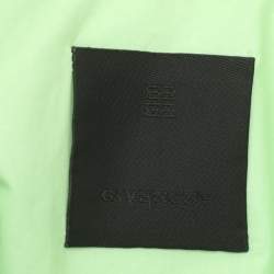 Pre Owned Givenchy Green 4G Lock Graphic Poplin Hawaiian Short Sleeve Boxy Fit Shirt M