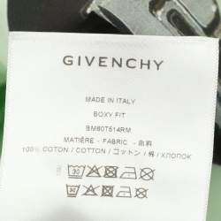 Pre Owned Givenchy Green 4G Lock Graphic Poplin Hawaiian Short Sleeve Boxy Fit Shirt M