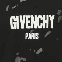 مملوكة مسبقًا Givenchy Black Destroyed Effect Cotton Logo Print T-Shirt XS